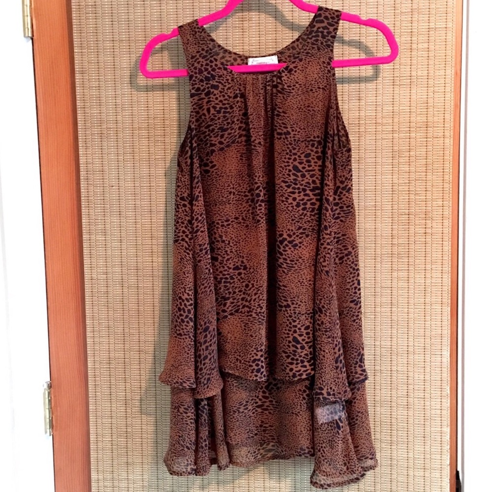 Audrey 3+1 Leopard Print Layered Tank Dress